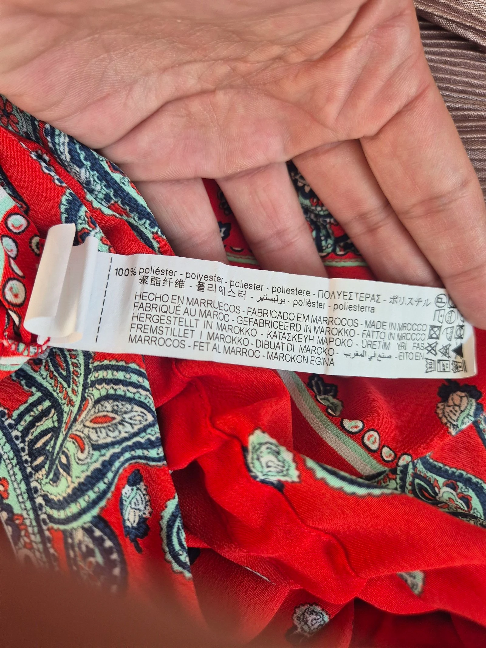 Blusa Kimono Zara Vermelha com Estampa de Cashmere Boho Fluida Tamanho M 38 – photo 10